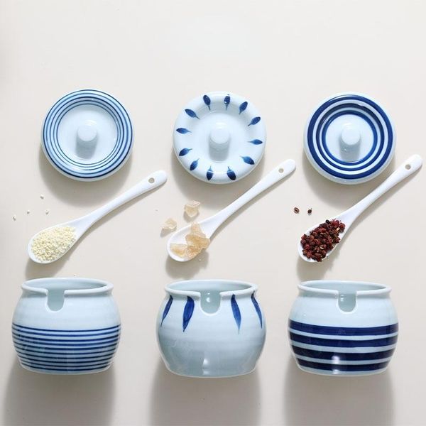 

storage bottles & jars porcelain food container hand-painted kitchen refrigerator multigrain tank transparent sealed spice jar set