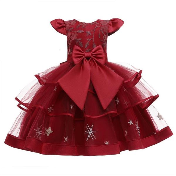 

2t kids for girls birthday girl dress princess wedding clothes children party ball gown vestido, Red;yellow