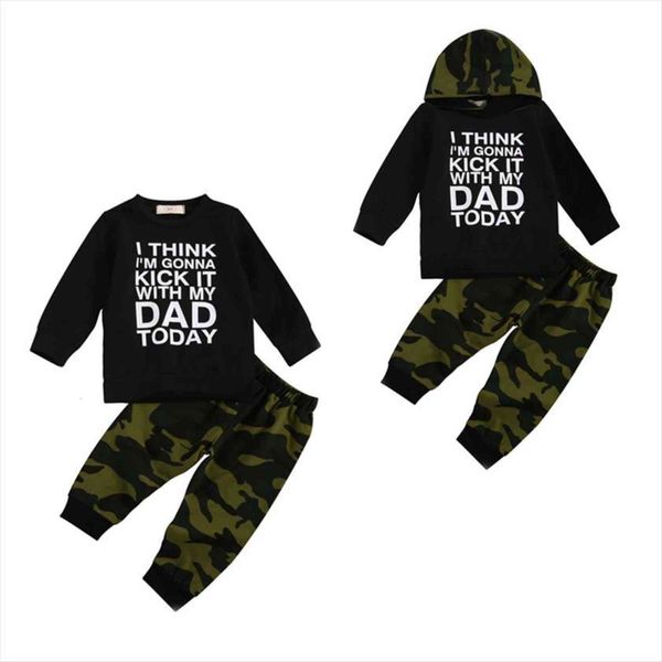 

fashion kids boys clothes sets letter print long sleeve pullover sweatshirt camouflage pants 2pcs 0 5y, White