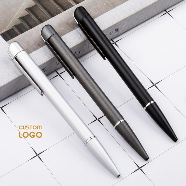 

ballpoint pens customized business logo 1.0mm black ink metal pen personalized gift engrave name school office supplies, Blue;orange