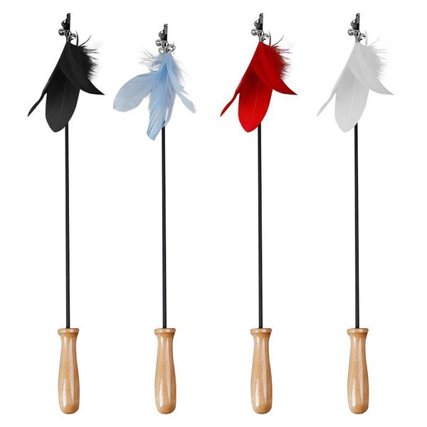 

cat toys pet feather funny rod teaser wand interactive cats kitten catcher stick supplies