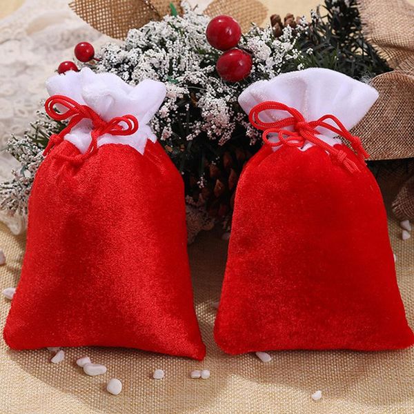 

christmas decorations santa claus bags year gift red large high-grade velvet super soft candy