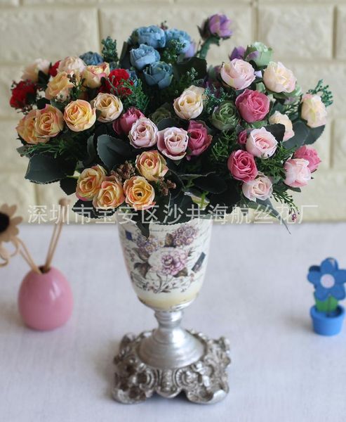 

decorative flowers & wreaths imitation 12 head oil painting bud bouquet wedding supplies flower