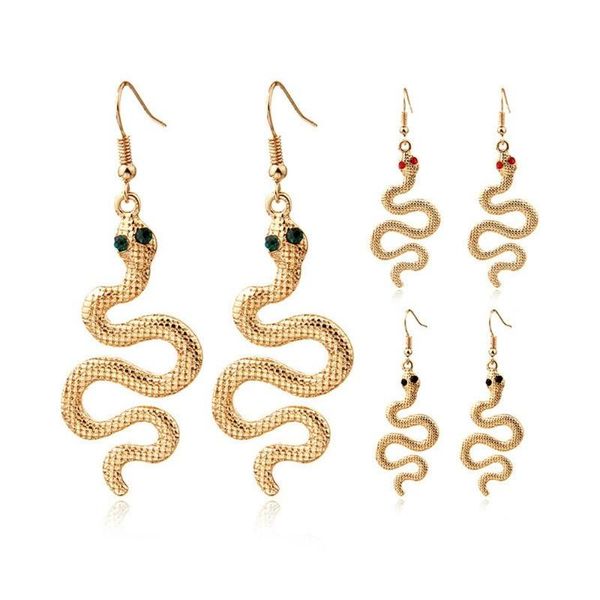 

dangle & chandelier trendy vintage snake shape earrings for women girl retro jewelry bijoux party gifts, Silver