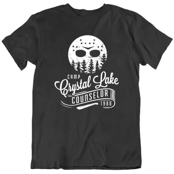 

camp crystal lake tee counselor jason hockey mask tgif machete t shirt new, White;black