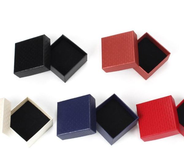 

boxes packaging display jewelry 7.5 x 7.5 x 3.5cm gift present case earring ring bracelet necklace simple jewelry box jllcry, Black;white