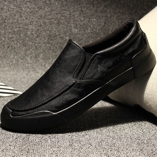 

dress shoes one-legged men's autumn lazy casual flat-bottomed shoes men, Black
