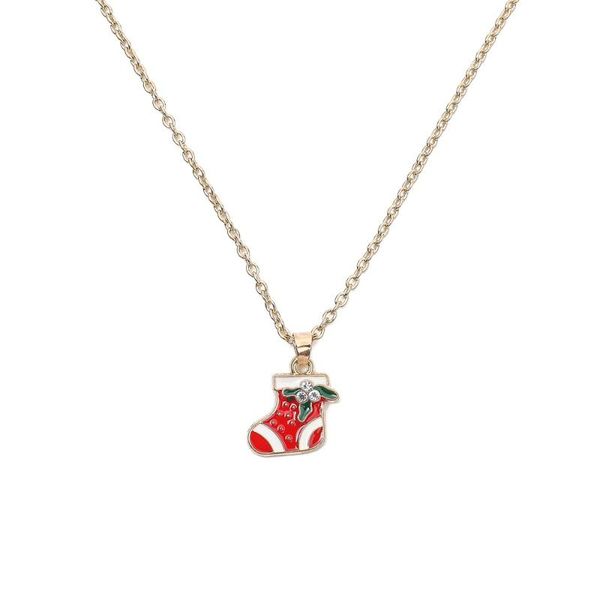 

pendant necklaces 2021 christmas european and american children elk santa couple, Silver