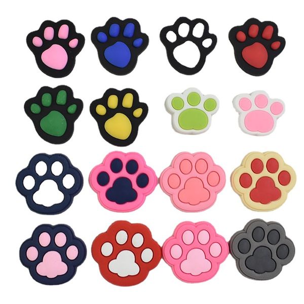 PVC animal pegadas decoração decoração encantar acessórios jibitz for croc encantos clog botão pinos borracha macia