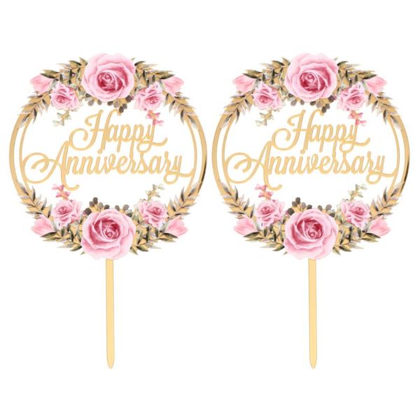 

greeting cards 2pcs acrylic cake insert ers wedding anniversary dessert decors