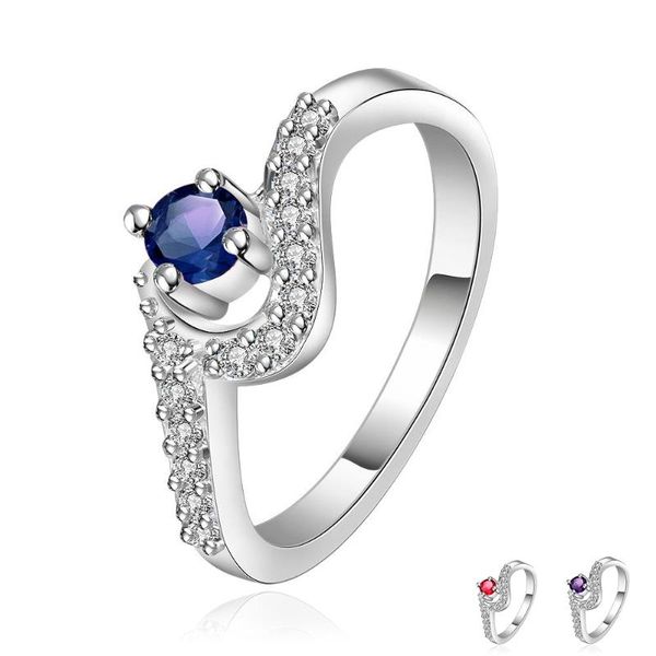 

wedding rings inalis female for women with blue clear cubic zirconia ring sparkling anniversary day gift fashion jewelry to friend, Slivery;golden