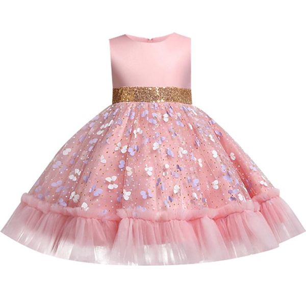 

girl's dresses christmas princess dress with strawberry for sleeveless big bow birthday lace elegant banquet, Red;yellow