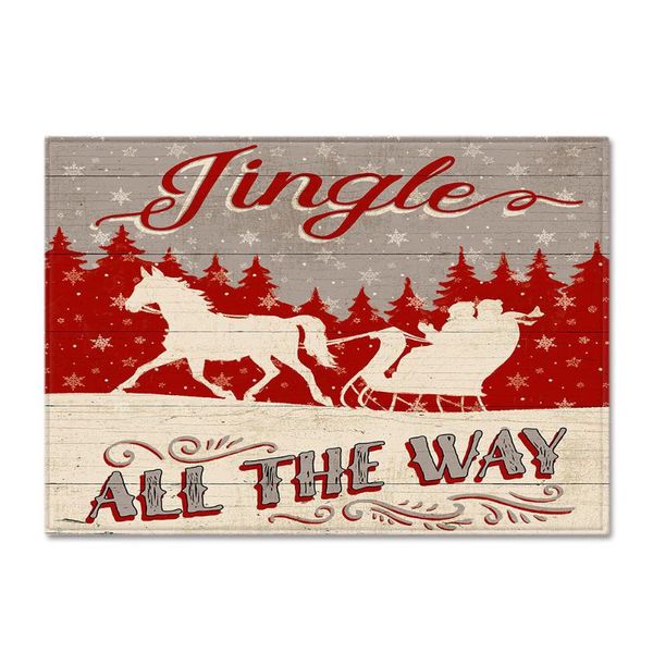 

carpets modern christmas series red happy holidays gift floor mat door anti-slip carpet bedroom living room home decoration