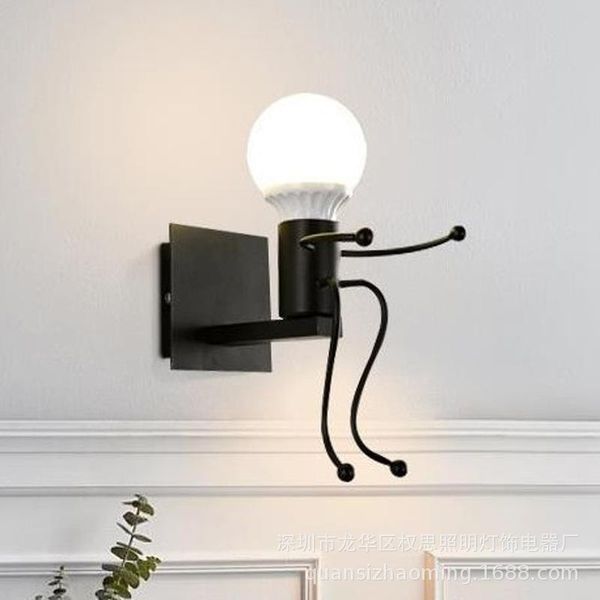 

wall lamp modern simple nordic creative iron human living room bedroom bedside fixture light