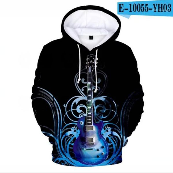 

men's hoodies & sweatshirts music guitar 3d men women children long sleeve tracksuit kpop hooded flame boys/girls clothes, Black
