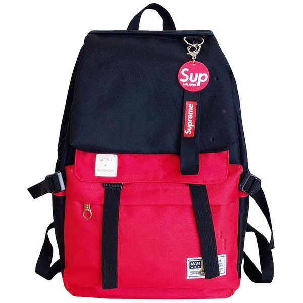 

backpack flap splice teen school bags for men girls rucksack teenager shoulder bag women mochila escolar n0810
