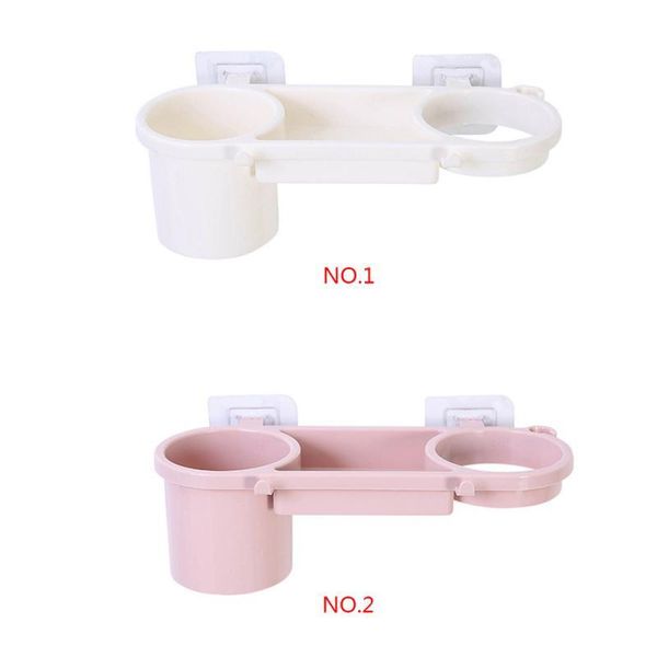 

bathroom shelves non-stick paste hair dryer rack abs wall stand sturdy adhesive mount washroom storage