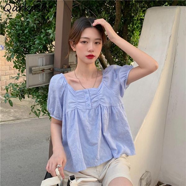 

women's blouses & shirts sweet women cute all-match short sleeve woman fashion loose chic elegant student casual streetwear harajuku ko, White
