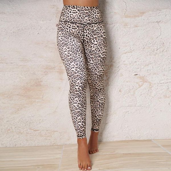 

women's leggings high waist leopard workout polyester fitness trousers, Black