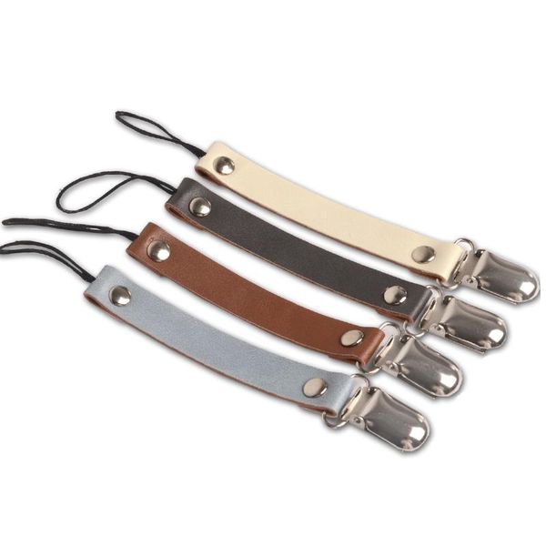 

pacifiers# leather baby short pacifier clip chain soother nipple holder clasps metal dummy feeding for product attache sucette