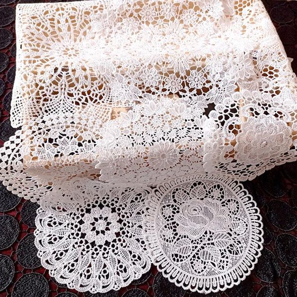 

table cloth european-style round lace embroidered hollow dining mat household plate and bowl cushion decoration heat