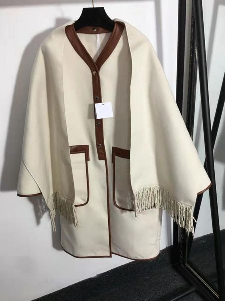 

women's wool & blends featured design scarf connected with coat, Black