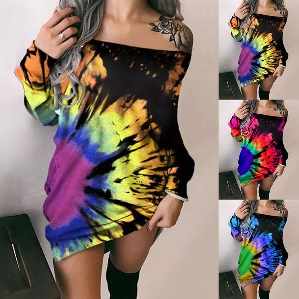 

casual dresses autumn spring women ladies long sleeve zipper strapless fashion prints off-shoulder sweatshirt dress vestido, Black;gray
