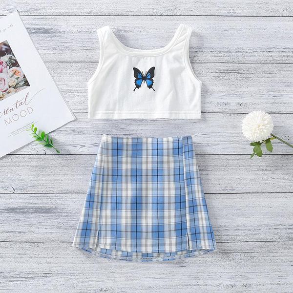 

clothing sets (5 sets/lot) 2021 arrival girl's summer set 051508, White