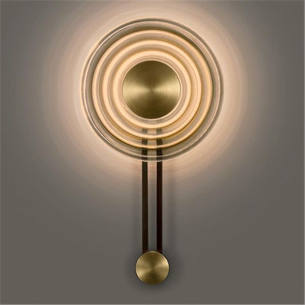 

wall lamps modern glass light minimalist design clock shape lamp decoration background bedside reading
