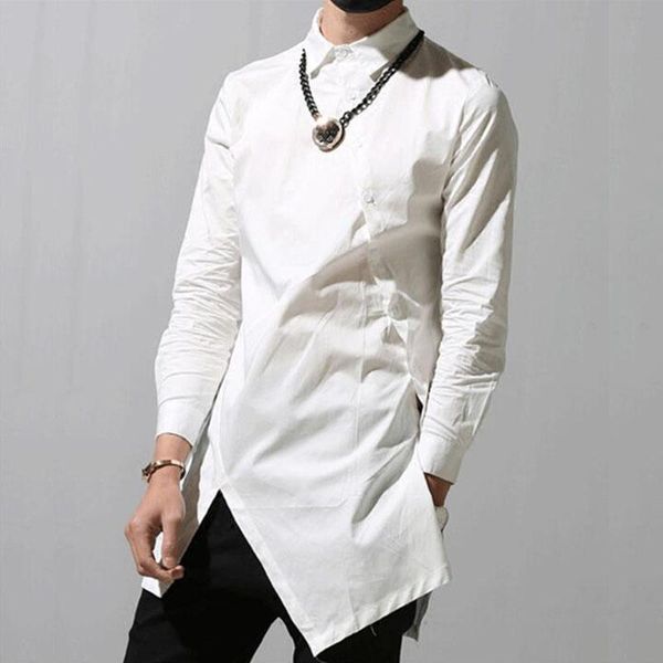 

men's casual shirts spring and summer korean edition loose shirt youth coat in the long sleeve hair stylist male tide -6xl, White;black