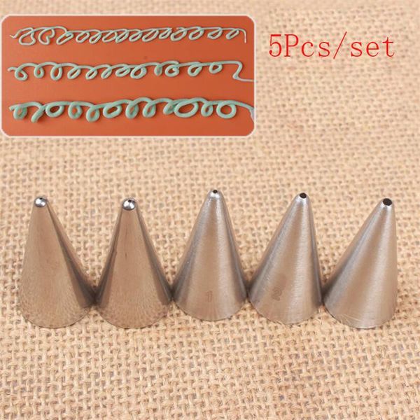 

baking & pastry tools 5pcs stainless steel icing piping nozzles set writing cake decorating cream tips for kitchen