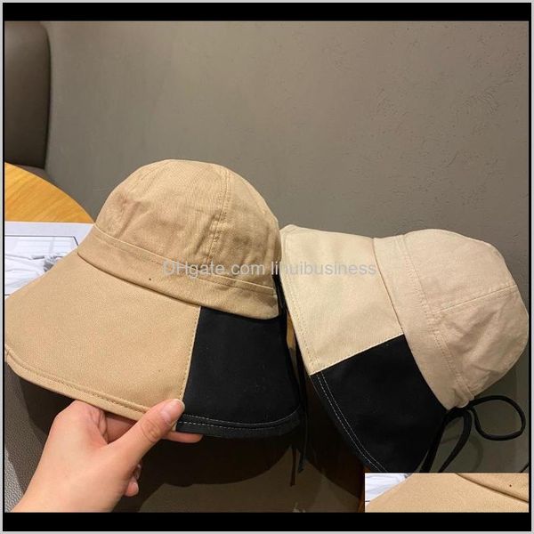 

wide brim hats caps hats, scarves & gloves fashion aessories2021 spring color patchwork literature style leisure lady bucket cap women fishe, Blue;gray