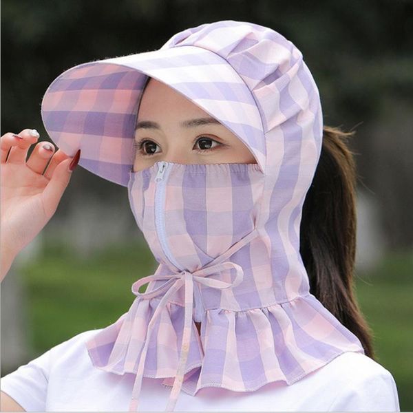 

wide brim hats women summer sun hat stripe visor big head bicycling beach all-round protection fisherman's female cap, Blue;gray