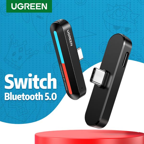 UGRREN Switch USB C Trasmettitore audio Bluetooth 5.0 Adattatore wireless a bassa latenza Carica rapida 18W per ricevitore Nintendo Switch