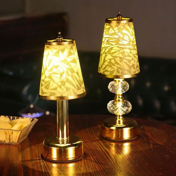 

thrisdar bar restaurant table lamps vintage gold rechargeable led dinner desk lamp bedroom office study desklight