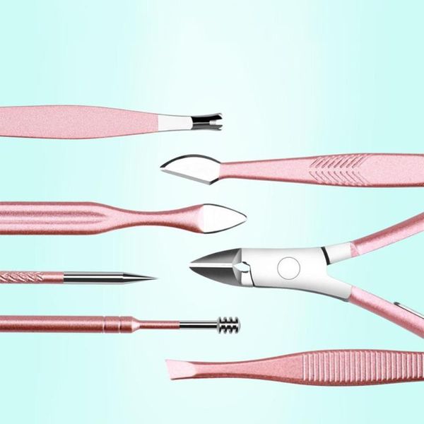 

nail art kits pro pedicure manicure tool kit clippers set acne file eyebrow scissors needle for salon trimmer care v6e4