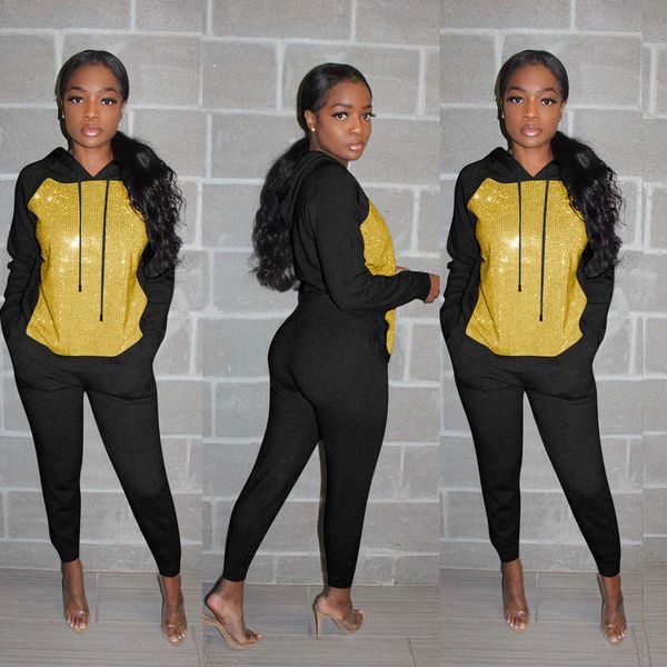 

m6235 women's lovely tracksuits sports casual sequins two piece set, Gray