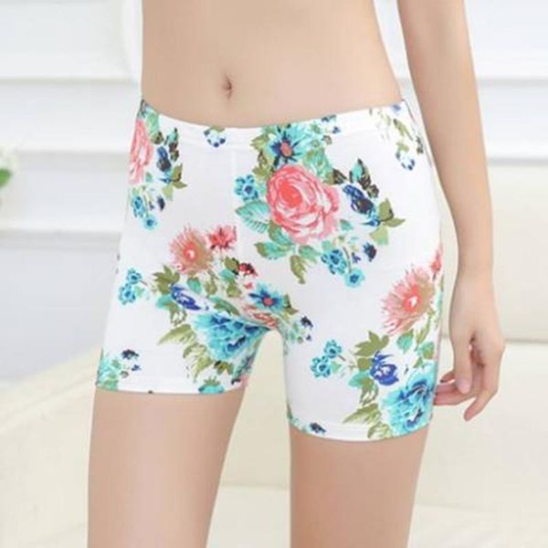 

women's shorts cuhakci stretch floral printed workout women ladies leopard fashion casual summer soft middle waist fitness, White;black