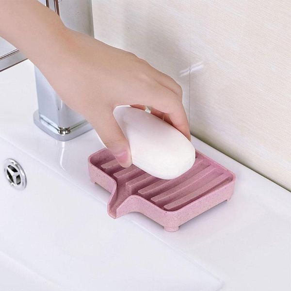 

soap dishes sponge holder wheat straw storage rack drain box tray 1 pcs shower tool dish plate