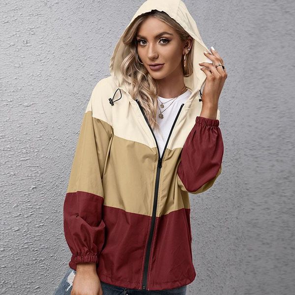 

women's jackets cardigan female sweatshirts vintage patchwork outerwear zip up overcoat jacket long sleeve coats for women 2021 fashion, Black;brown