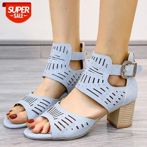 

women's shoes gladiator buckle sandals women 2021 high heel platform sandals fashion retro shoes ladies hollow femmes sandales #il61, Black
