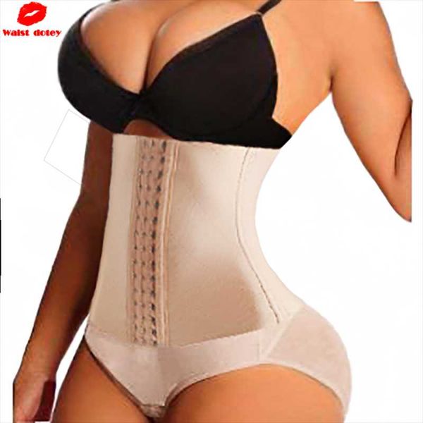 

women's shapers women waist trainer slimming belt body shaper cinchers modeling weight loss corset colombian girdles shapewear, Black;white