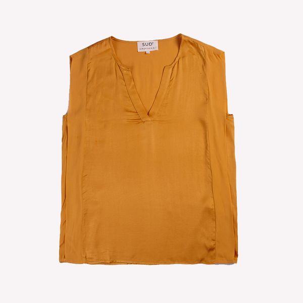 

sleeveless blouse women casual silk shirts summer round loose inner cloth, White