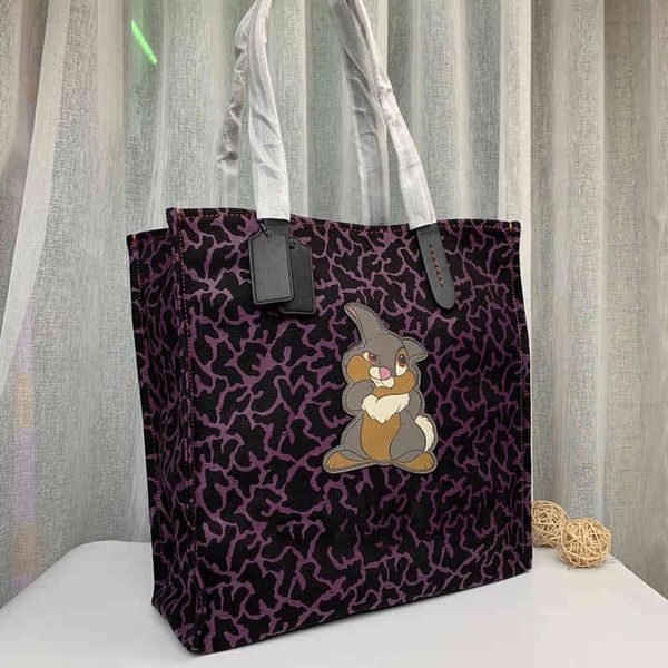 

purple leopard print samp rabbit new lovely co big shopping bag cooperation ladies hand bags