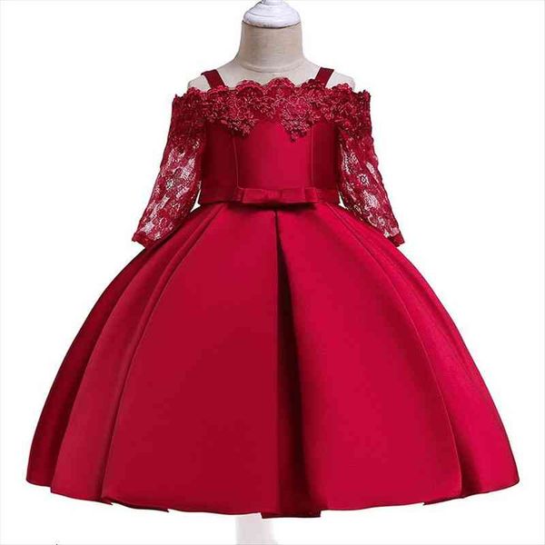 

3-10 yrs teenagers girls wedding girl dress party princess christmas dresse for one shoulder evening kids, Red;yellow