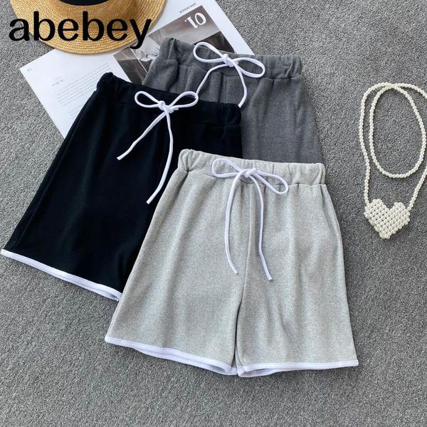 

women's shorts summer vintage track women vetement femme loose high waist pantalones cortos mujer wild harajuku biker ropa short 2021, White;black