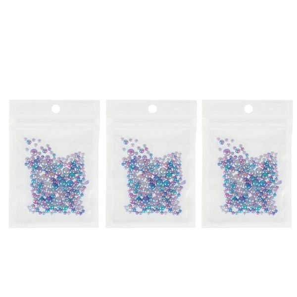 

bags of nail art gradient pearls diy for woman (mixed size) decorations, Silver;gold