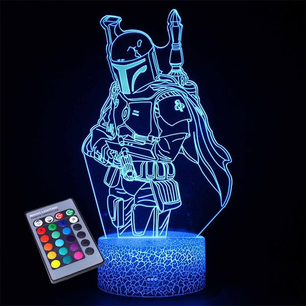 

night lights vogliovoi 3d acrylic series cartoons moon war 16colors crack abs base for kids child bedroom decor
