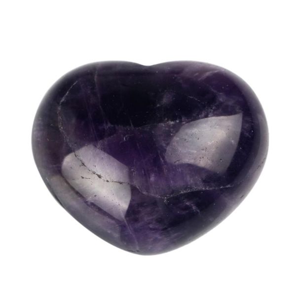 

loose gemstones 30mm heart shape decoration natural amethyst stone carved crafts chakra feng shui crystal beads reiki healing with pouc, Black