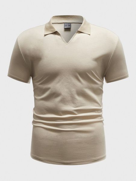 

men solid shorts sleeve polo shirt 71j2#, White;black